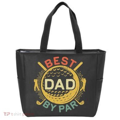 Disc Golf Fathers Best Dad By Par Funny Golf Gift Tote Bag