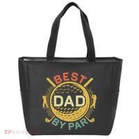 Disc Golf Fathers Best Dad By Par Funny Golf Gift Tote Bag thumb 0