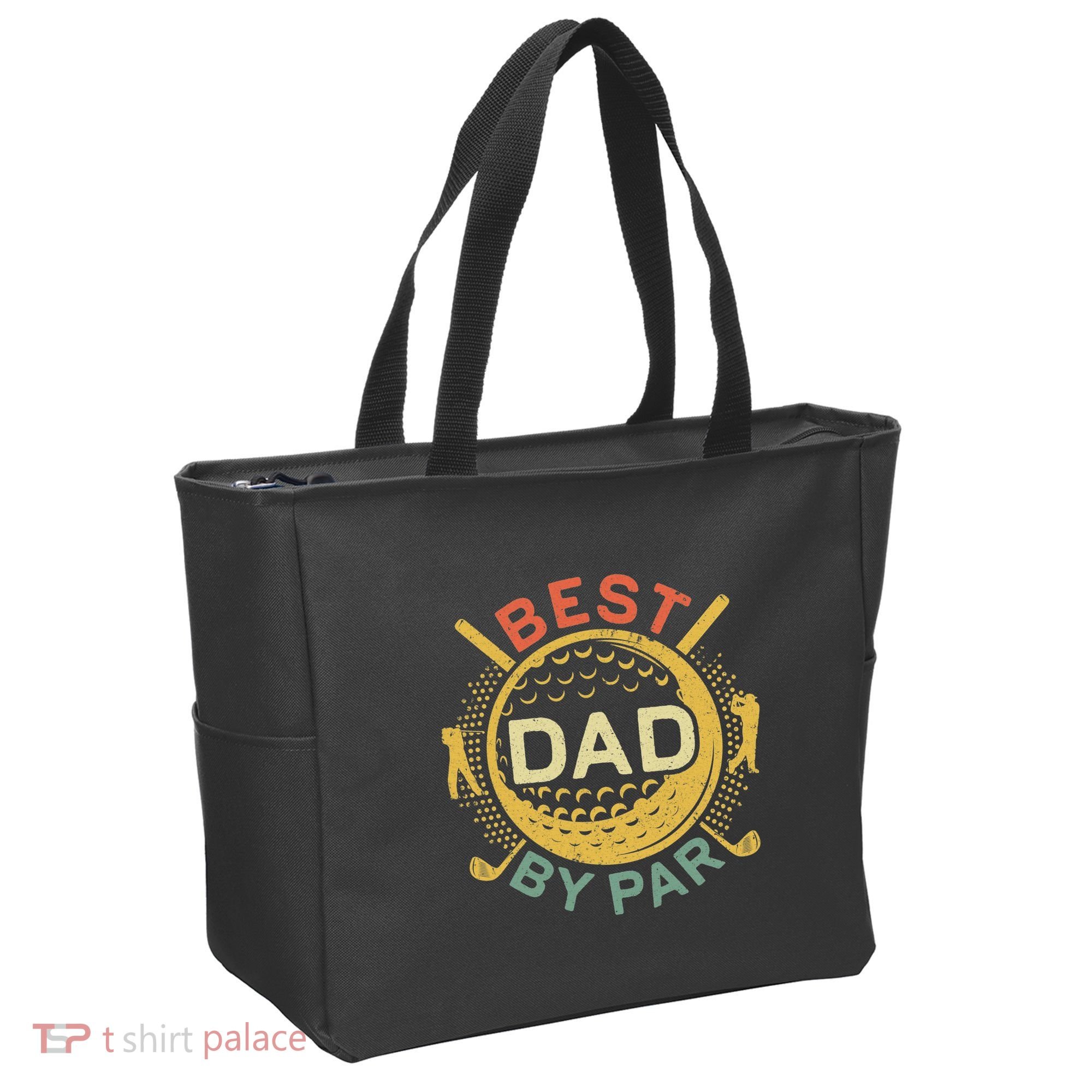 Disc Golf Fathers Best Dad By Par Funny Golf Gift Tote Bag