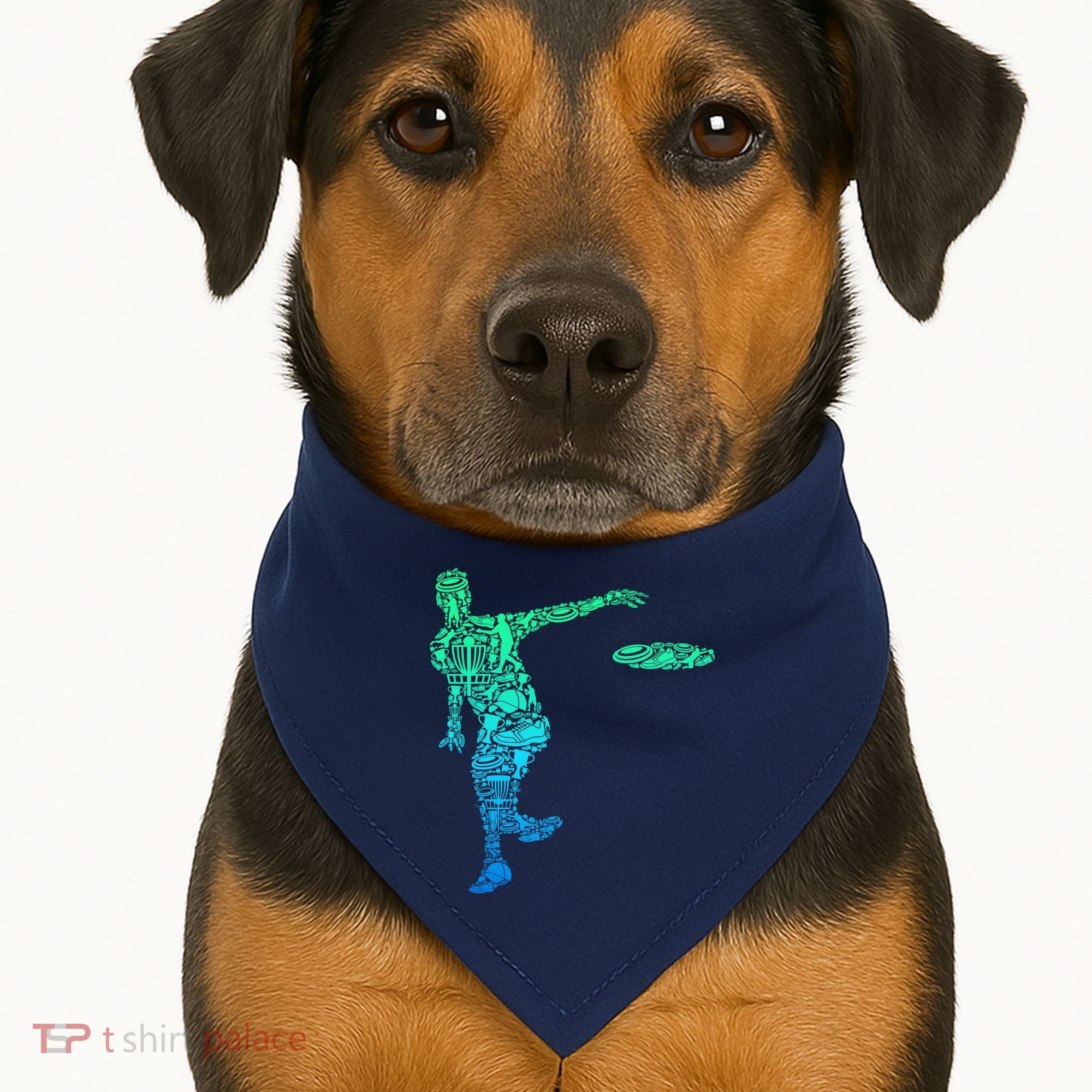 Disc Golf Frisbee Boy USA-Made Doggie Bandana