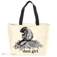 Dam Girl Funny Beaver Meme Tote Bag thumb 0