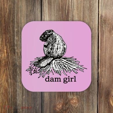 Dam Girl Funny Beaver Meme Coaster