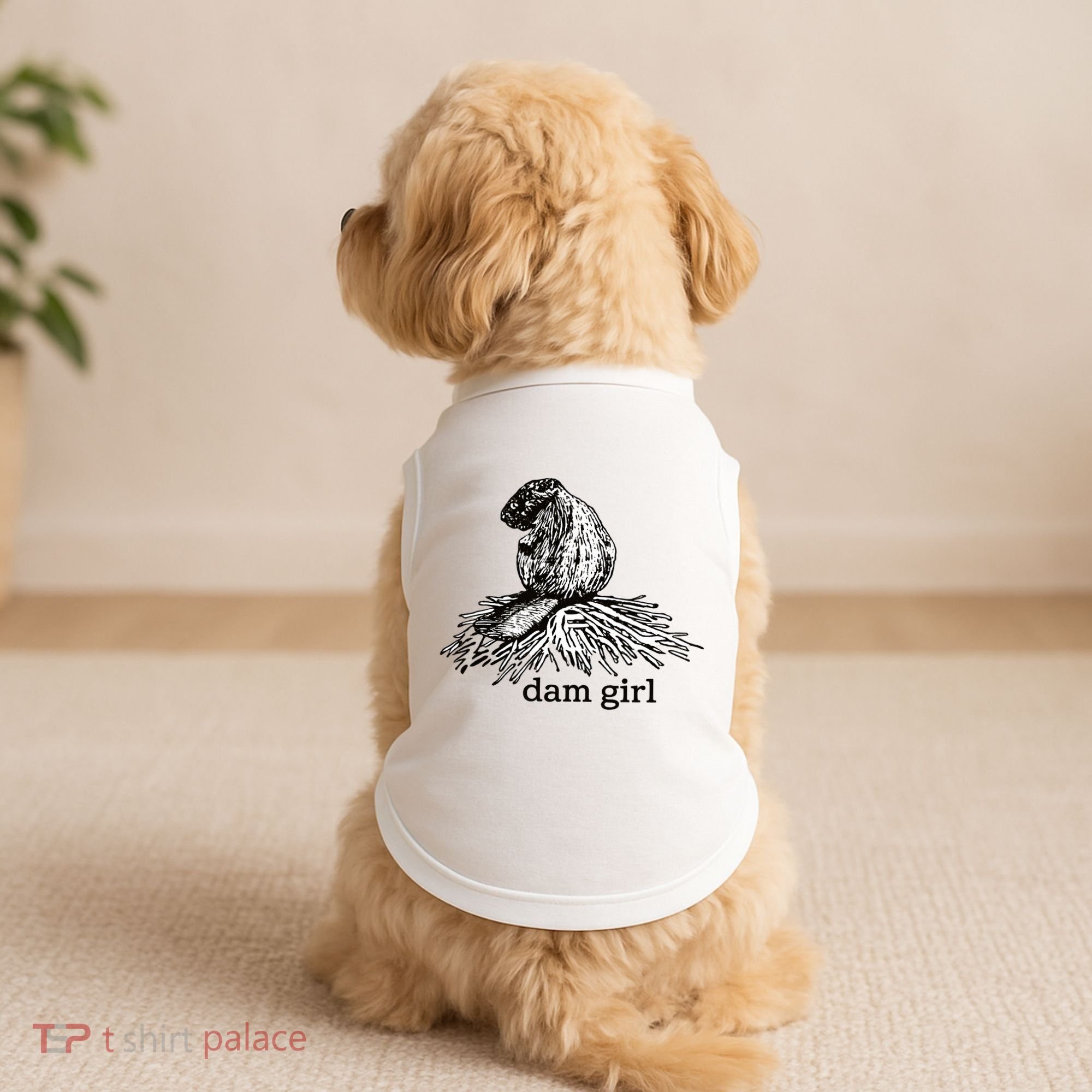 Dam Girl Funny Beaver Meme Doggie Tank