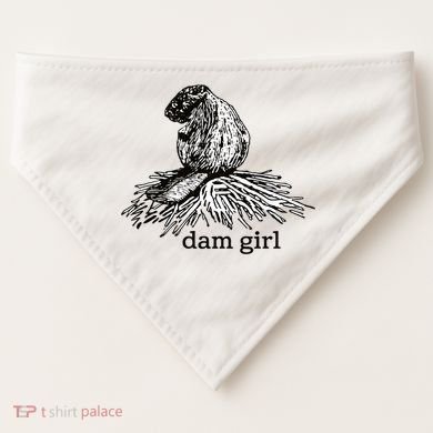 Dam Girl Funny Beaver Meme USA-Made Doggie Bandana