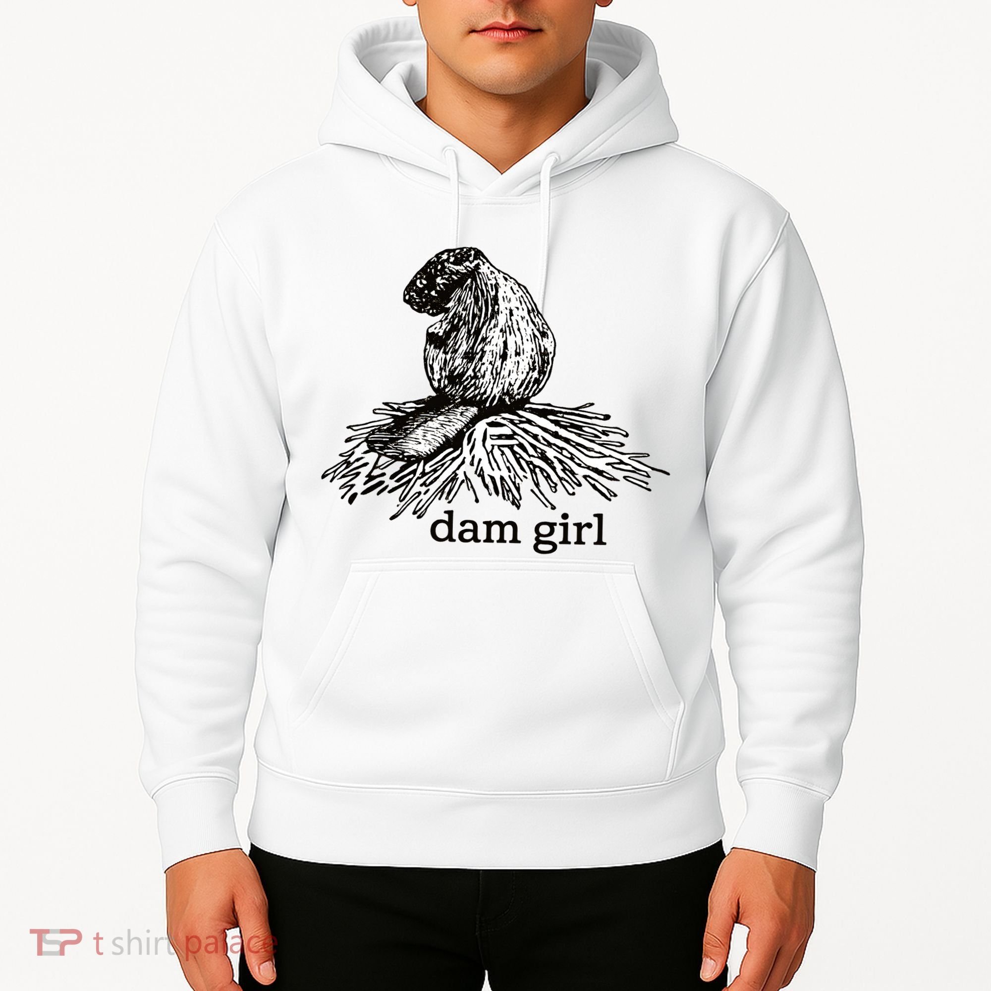 Dam Girl Funny Beaver Meme Hoodie