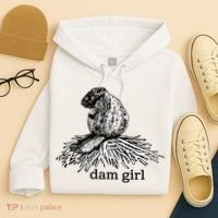 Dam Girl Funny Beaver Meme Hoodie thumb 4