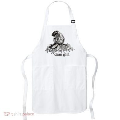 Dam Girl Funny Beaver Meme Apron