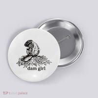 Dam Girl Funny Beaver Meme Button thumb 0