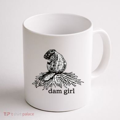 Dam Girl Funny Beaver Meme Coffee Mug back