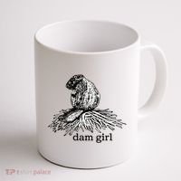 Dam Girl Funny Beaver Meme Coffee Mug thumb 1