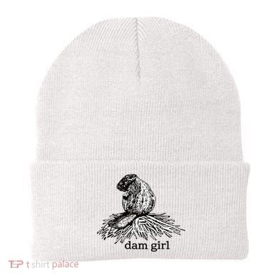 Dam Girl Funny Beaver Meme Beanie