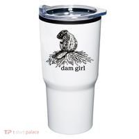 Dam Girl Funny Beaver Meme Tumbler thumb 0