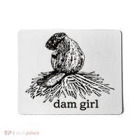 Dam Girl Funny Beaver Meme Mousepad thumb 0