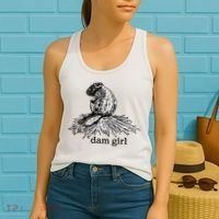 Dam Girl Funny Beaver Meme Women's Tank Top thumb 2