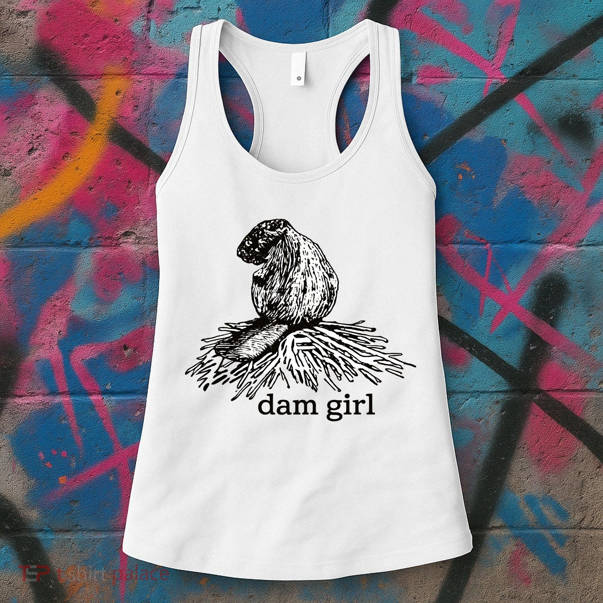 Dam Girl Funny Beaver Meme Women's Tank Top