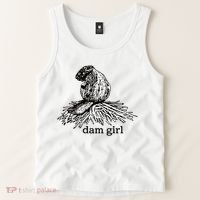 Dam Girl Funny Beaver Meme Tank Top thumb 2