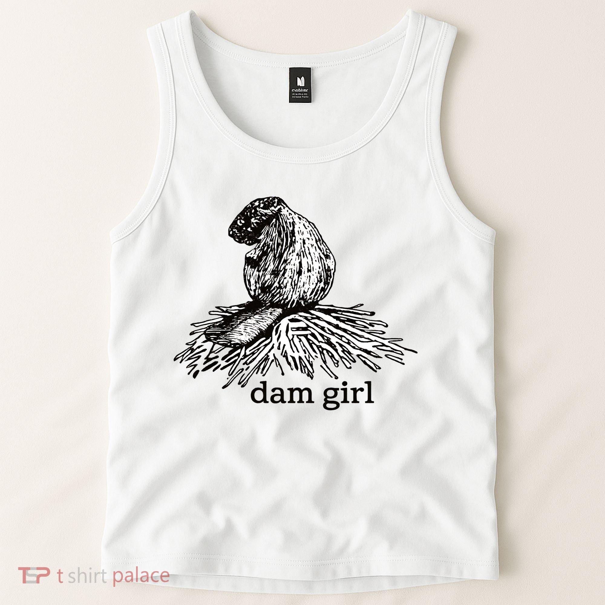 Dam Girl Funny Beaver Meme Tank Top