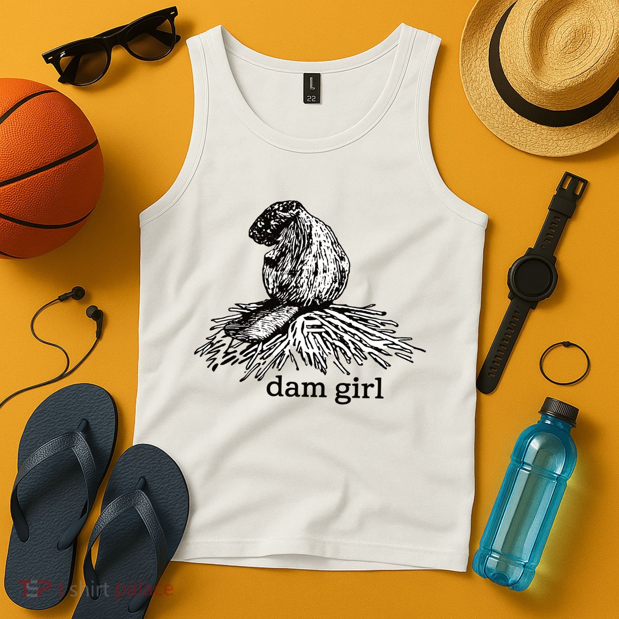Dam Girl Funny Beaver Meme Tank Top