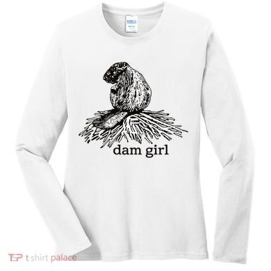 Dam Girl Funny Beaver Meme Women's Long Sleeve Shirt