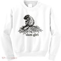 Dam Girl Funny Beaver Meme Kids Sweatshirt thumb 0