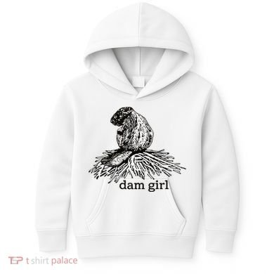 Dam Girl Funny Beaver Meme Kids Hoodie