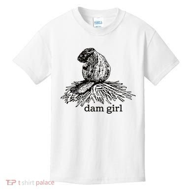 Dam Girl Funny Beaver Meme Kids T-Shirt