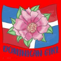 Dominican Girl Flag Santa Hat thumb 1