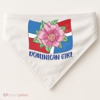 Dominican Girl Flag USA-Made Doggie Bandana thumb 0