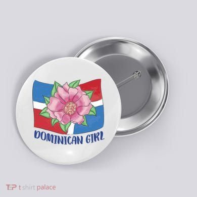 Dominican Girl Flag Button