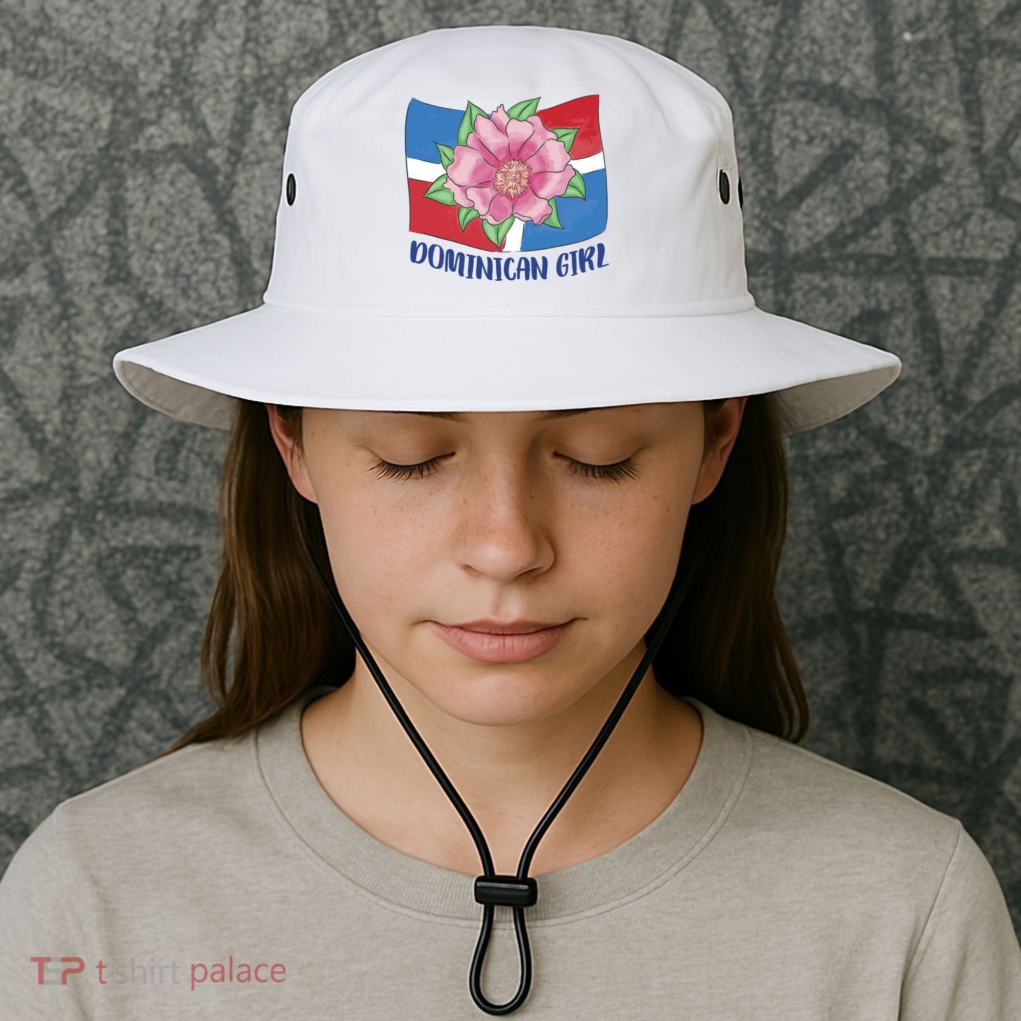 Dominican Girl Flag Bucket Hat