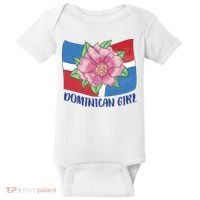 Dominican Girl Flag Baby Bodysuit thumb 0