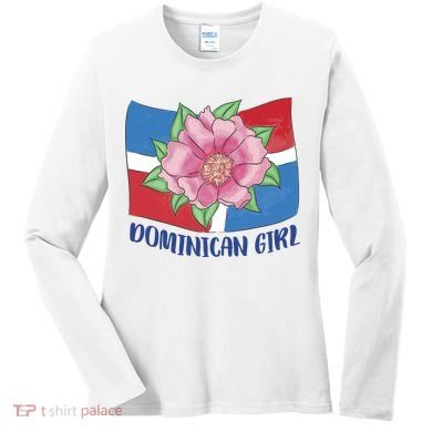 Dominican Girl Flag Women's Long Sleeve Shirt
