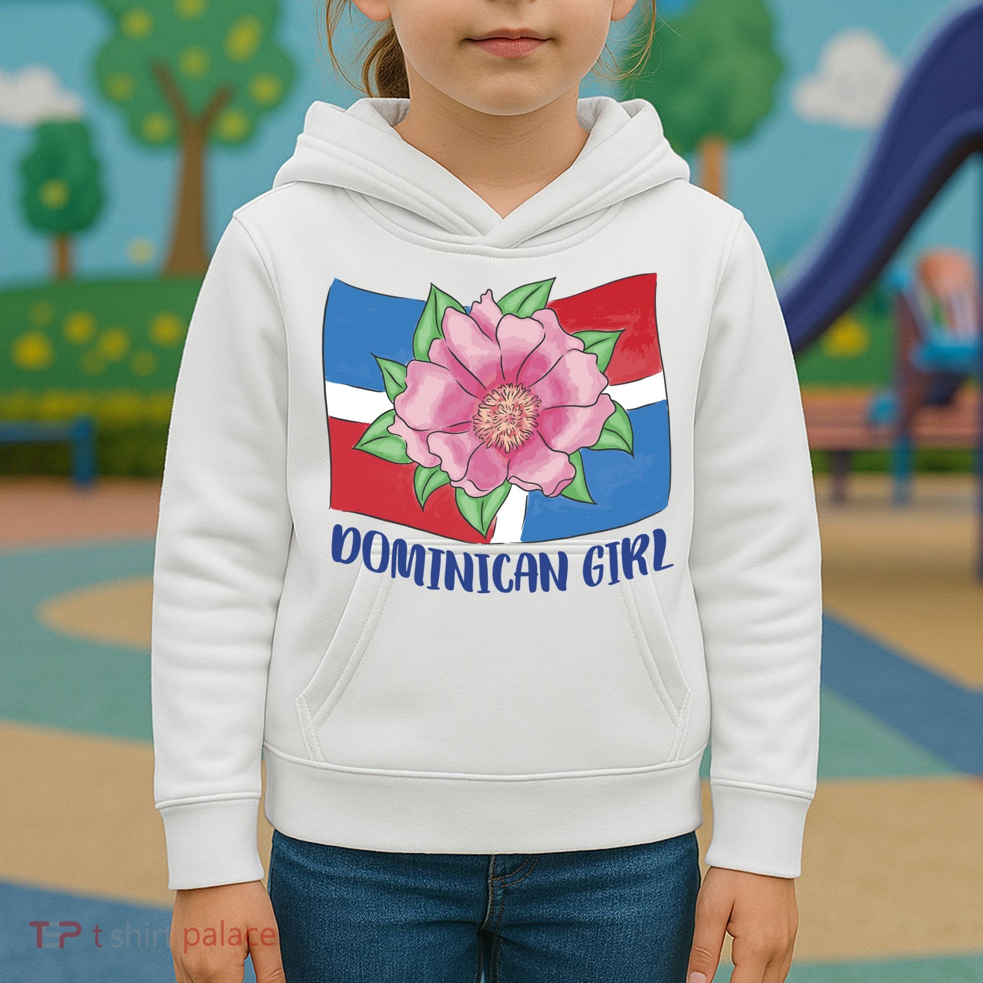 Dominican Girl Flag Kids Hoodie