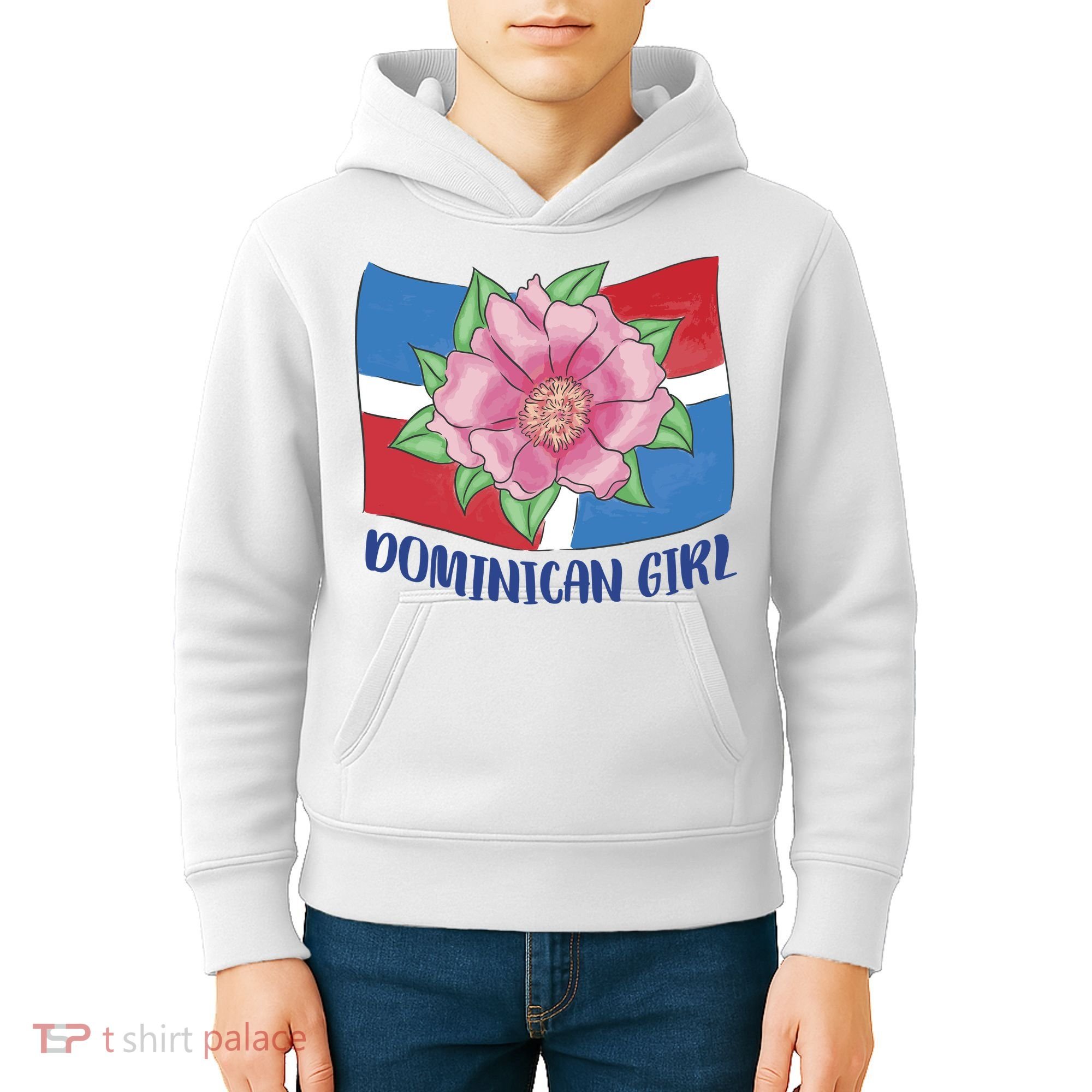 Dominican Girl Flag Kids Hoodie