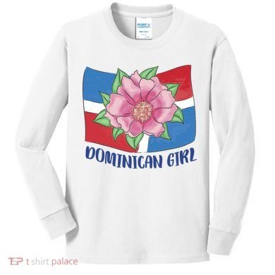Dominican Girl Flag Kids Long Sleeve Shirt