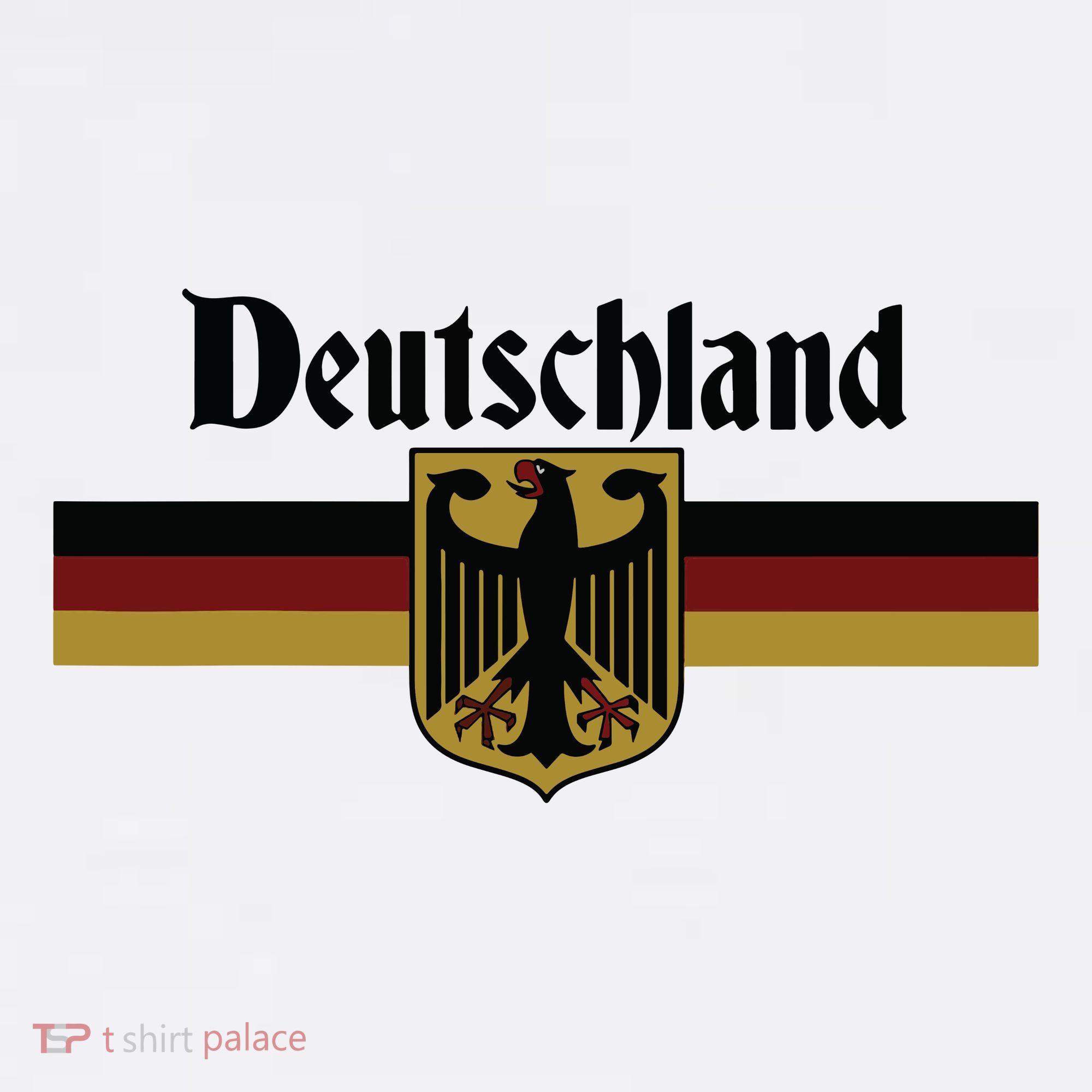 Deutschland Germany Flag Coat Of Arms Eagle Banner Vintage T-Shirt