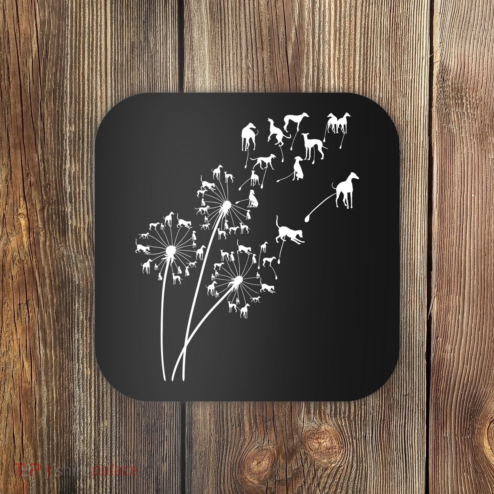 Dandelion Greyhound Flower Floral Greyhound Tree Coaster