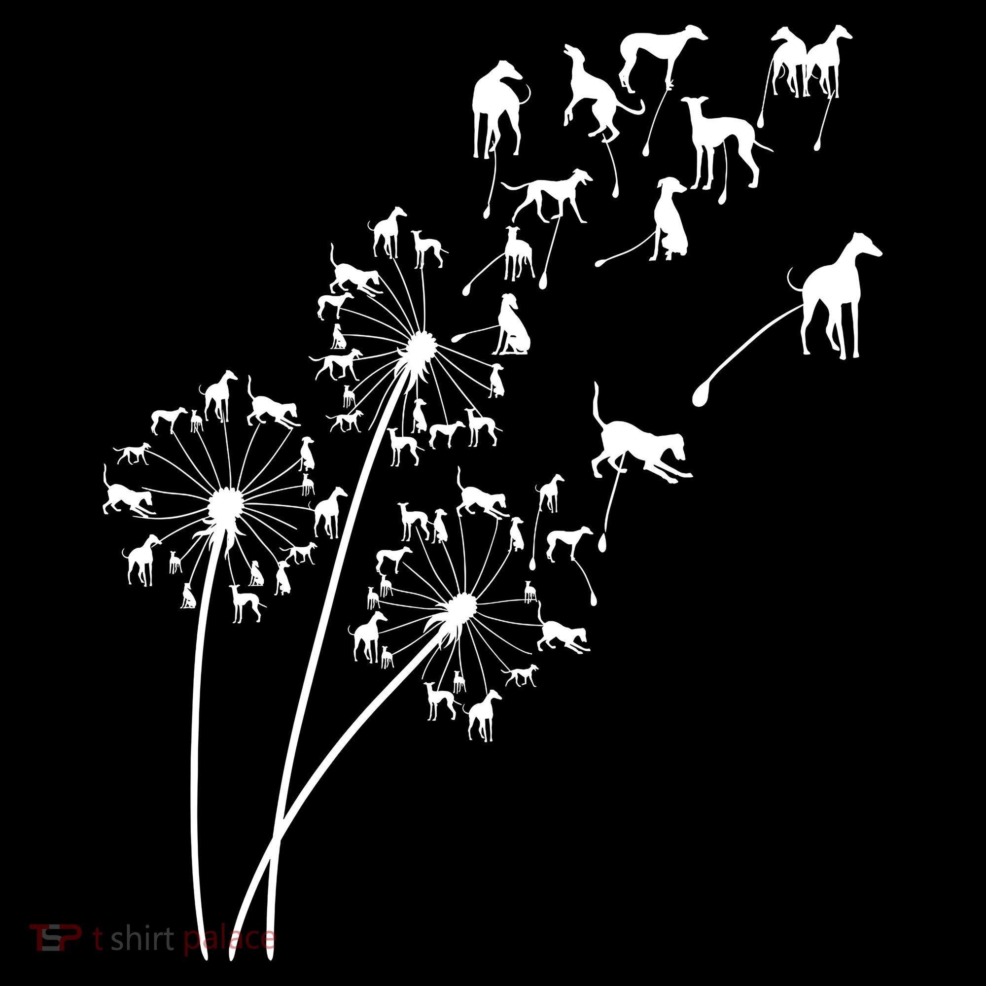 Dandelion Greyhound Flower Floral Greyhound Tree Tote Bag