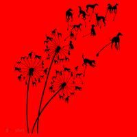 Dandelion Greyhound Flower Floral Greyhound Tree Santa Hat thumb 1