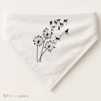 Dandelion Greyhound Flower Floral Greyhound Tree USA-Made Doggie Bandana