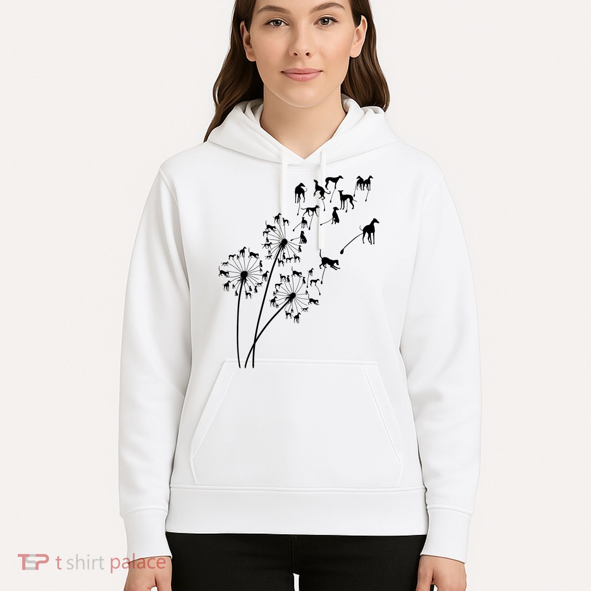 Dandelion Greyhound Flower Floral Greyhound Tree Hoodie
