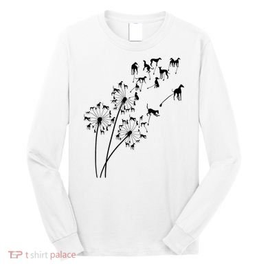 Dandelion Greyhound Flower Floral Greyhound Tree Long Sleeve Shirt