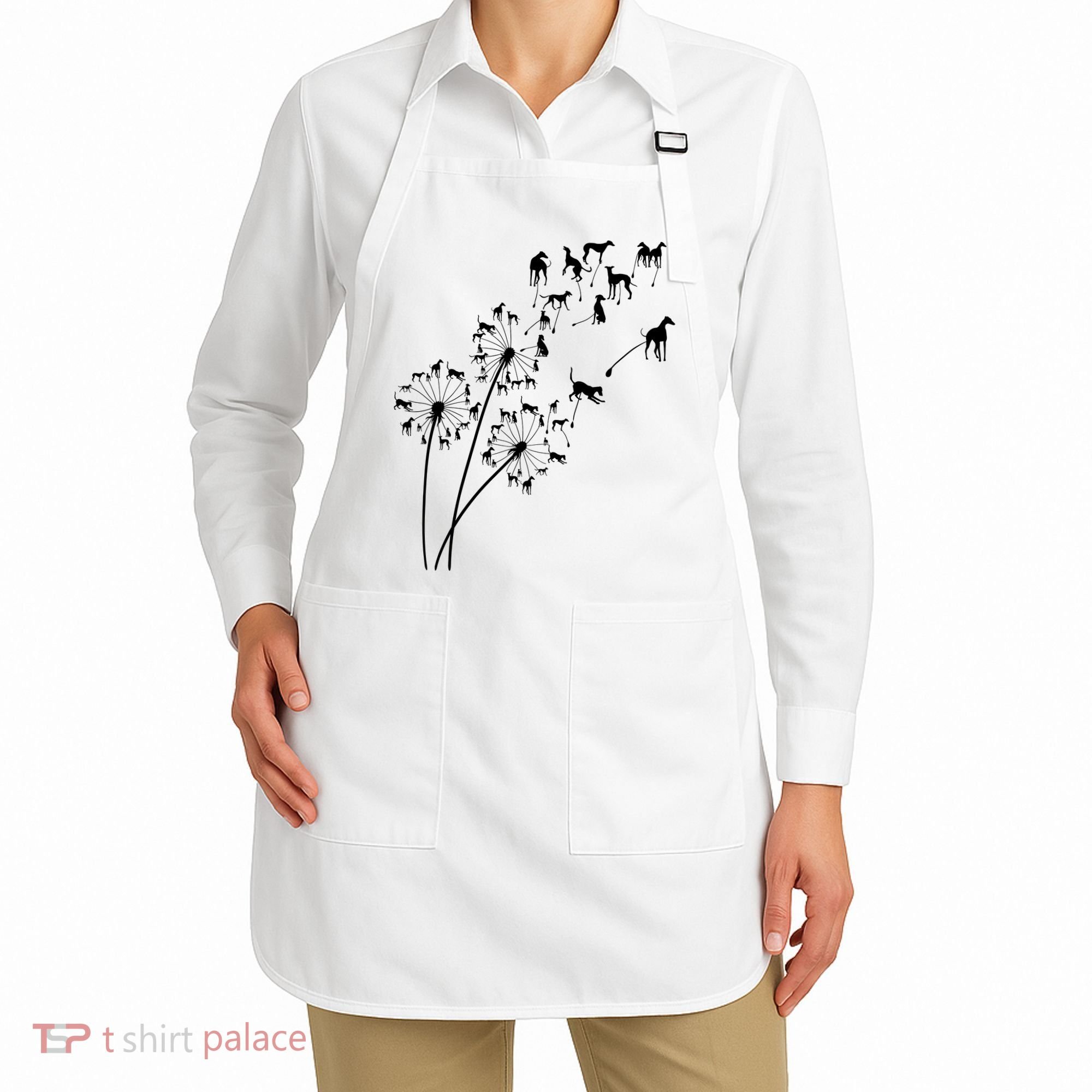 Dandelion Greyhound Flower Floral Greyhound Tree Apron