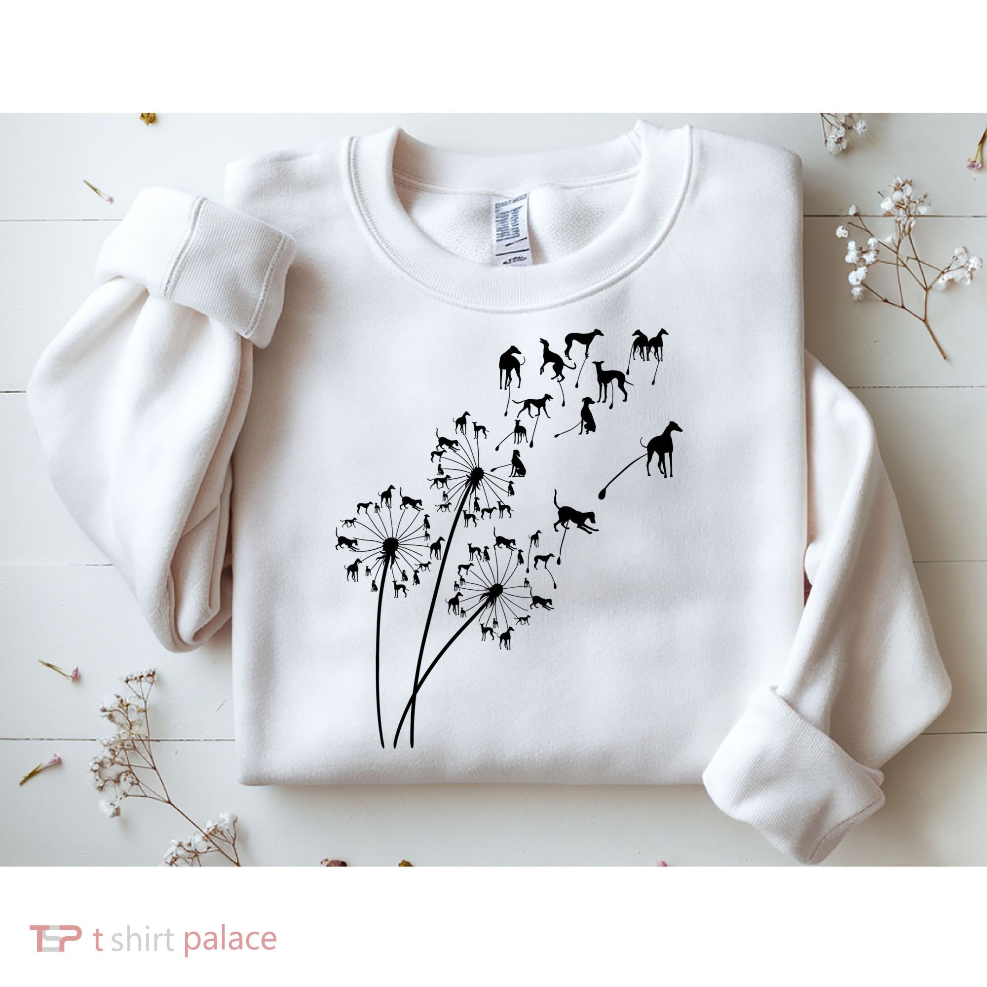 Dandelion Greyhound Flower Floral Greyhound Tree Sweatshirt