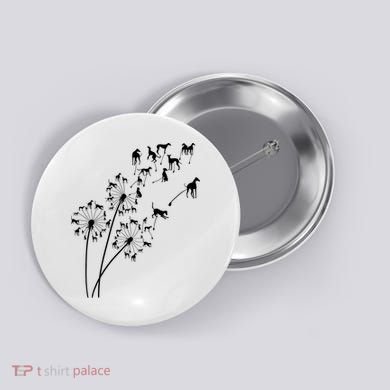 Dandelion Greyhound Flower Floral Greyhound Tree Button