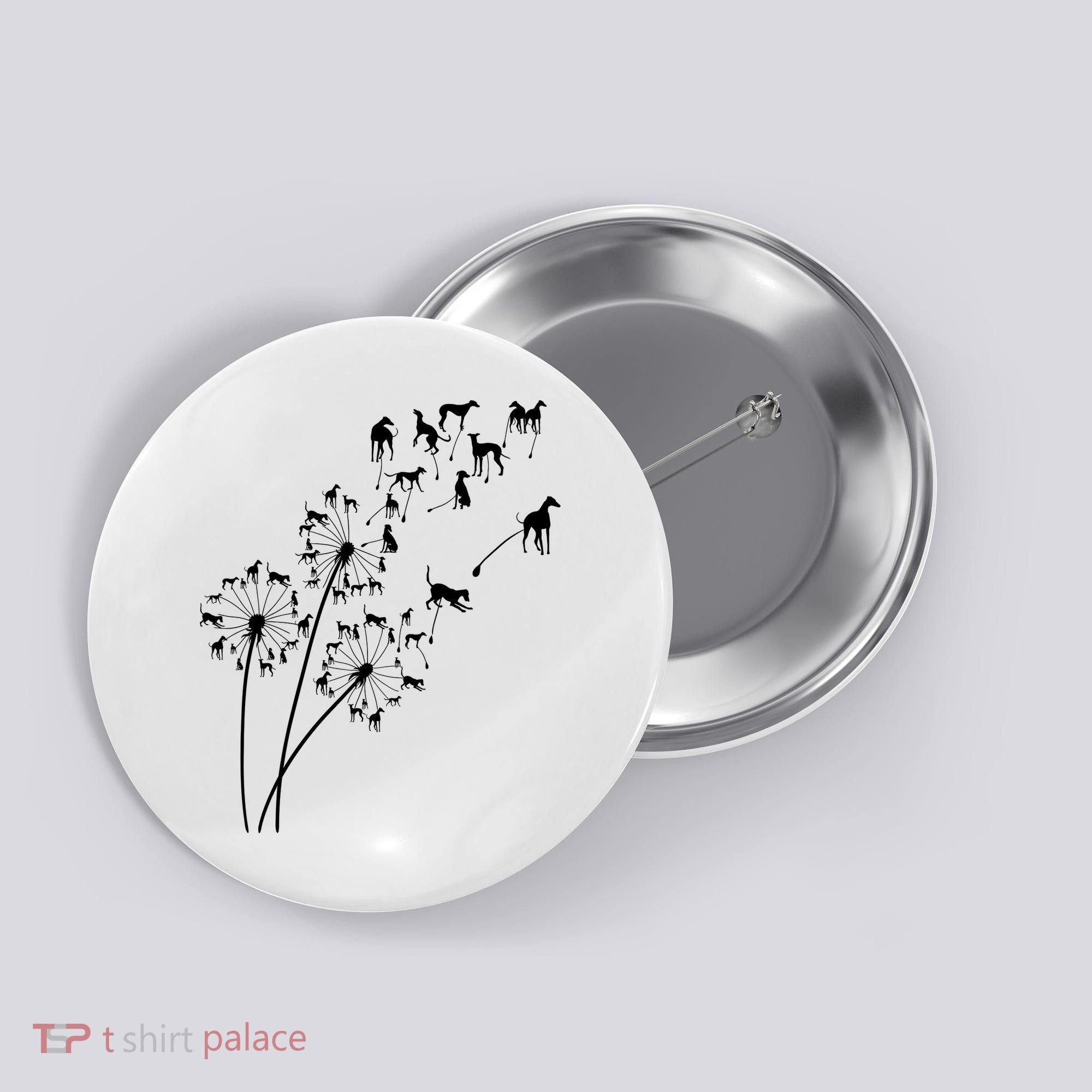 Dandelion Greyhound Flower Floral Greyhound Tree Button