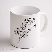 Dandelion Greyhound Flower Floral Greyhound Tree Coffee Mug thumb 1