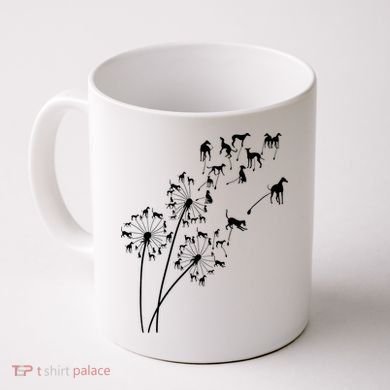Dandelion Greyhound Flower Floral Greyhound Tree Coffee Mug