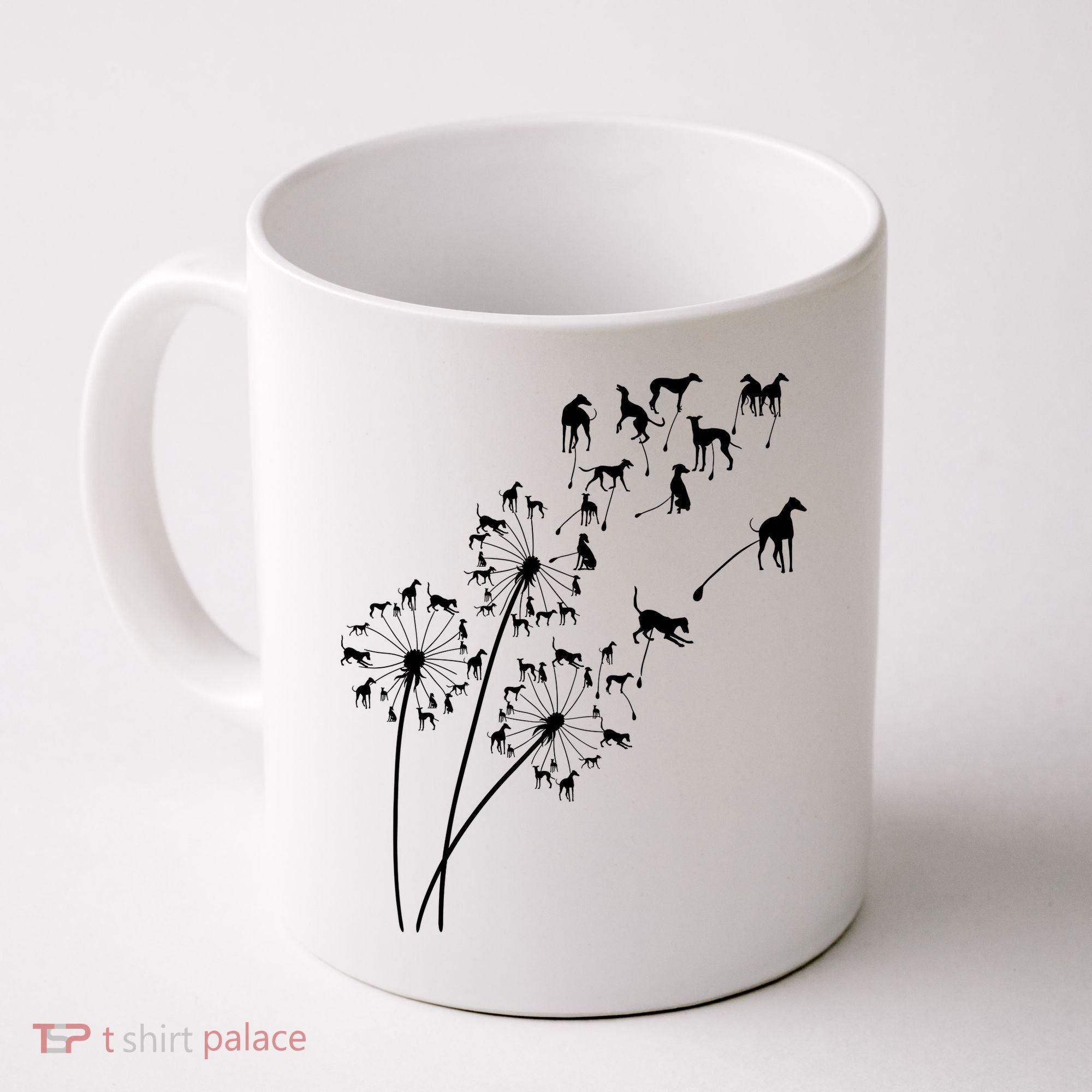 Dandelion Greyhound Flower Floral Greyhound Tree Coffee Mug