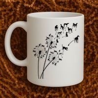 Dandelion Greyhound Flower Floral Greyhound Tree Coffee Mug thumb 2
